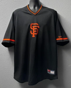 MLB San Francisco GIANTS Team Nike V-Neck Baseball Jersey Men's Sz: L Black-NWOT - Picture 1 of 14