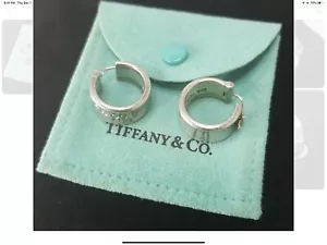 1997 Tiffany & Co 1837 935 Sterlingsilber breite konkave Creolen (R697) - Bild 1 von 7