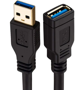 (3) USB 3.0 Kabel Verlängerung in Schwarz 0,27m (10,6 Zoll) NEU - Bild 1 von 2