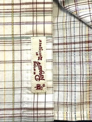 PENGUIN Мужская спортивная рубашка SLIM FIT размер L белый с коричневый и синий OVERCHECK - Изображение 1 из 4