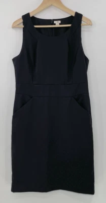 Vestido Vaina J.Crew Factory Negro Mezcla Lana Talla 12 Preppy Carrera Clásico Grapa Foto 1 de 4