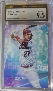 Mike Trout 2020 Topps X Steve Aoki CSG 9.5