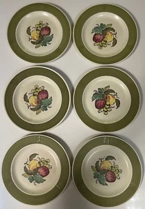 Set 6 Vintage Metlox Poppytrail Provincial Obst Brot Teller Geschirr California - Bild 1 von 8
