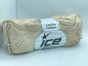 Dark Beige Cecilia 100% Mercerized Cotton 77119 Ice Yarns Baby Sport Wt 50g 184y - Picture 1 of 5