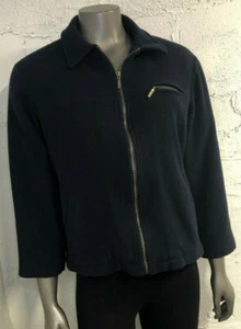 Eddie Bauer Mock Neck Full Zip Blue Wool Vintage Coat Women Size Extra Small XS - Picture 1 of 5