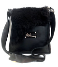 Sha'Lari Couture Justine Leather Crossbody Bag Black Adjustable Strap 8.5 x9.75"