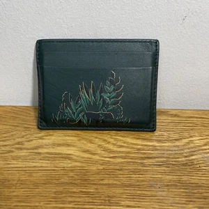 Cartier men's black Panther dark green leather card holder - Picture 1 of 18