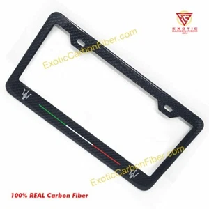Marco de placa de matrícula de fibra de carbono a rayas Maserati solo con Italia - Imagen 1 de 2