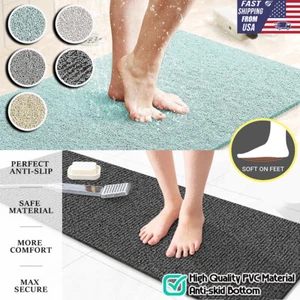 Shower Mat Non Slip Bathtub Mat with Drain Bathmat for Tub Shower Bathroom Mats - Picture 1 of 45