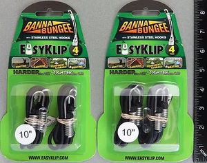 TWO PACKS 10" BannaBungee Looped End Cords SS Hooks 49101SS (You get 8 Bungees) - Picture 1 of 8