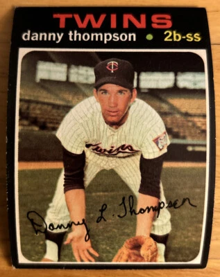 1971 Topps Danny Thompson Baseball Card #127 Twins 2B-SS Low-Grade O/C - Image 1 of 2
