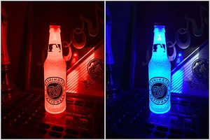 MLB Washington Nationals Baseball 12 oz Beer Bottle Light LED Man Cave Bar Mens - Picture 1 of 5