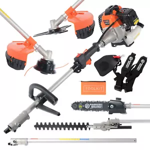 More details for 52cc petrol multi function 5 in 1 garden tool - brush cutter, grass trimmer, cha
