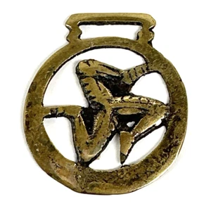 Triskelion de latón caballo vintage Isla de Man - Imagen 1 de 4