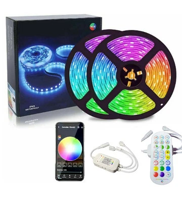 Striscia LED Smart 5 Metri Compatibile App 5050 RGB Strip LED Sensore Musicale - Immagine 1 di 4