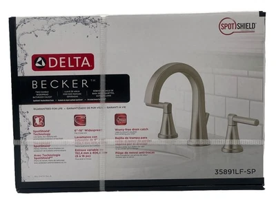 Delta Becker 35891LF-SP кран для ванной с двумя ручками разнесенный матовый никель НОВЫЙ - Изображение 1 из 4