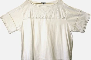 Blusa bordada con ojales Lauren Ralph Lauren SS para mujer 3X Cottagecore Boho - Imagen 1 de 10