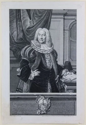 HIRSCHMANN (*1672) nach HEUMANN (*1691), Porträt W. Sigmund Harrlach, KSt. - Bild 1 von 4