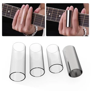 Gitarrengleiter Set 3 Glasgleiter + 1 Edelstahlschlitten + 4 Zelluloid Daumen 2e - Bild 1 von 8