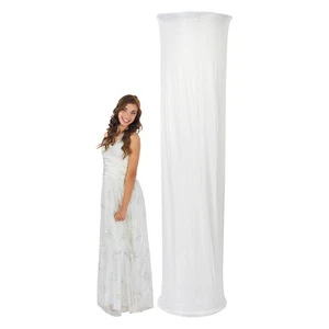 Fun Express Round Column Reusable Metal Frame Decoration & White Fabric Slip Kit - Picture 1 of 2