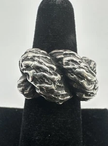 Rare Retired James Avery Sterling Silver Brutalist Ring Size 6.5 - 19.6g - Picture 1 of 9