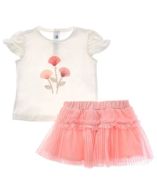 Mayoral Peach Flower Graphic Outfit  12M - Image 1 of 2