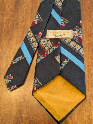 Corbata de Colección Don Loper California Años 60 70 Negro Rojo Dorado Logo Bordado ¡Bonita! Foto 1 de 4