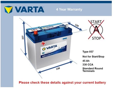 Battery fits MITSUBISHI SPACE STAR MINICA i GALANT LANCER COLT Varta 049 - Image 1 of 4