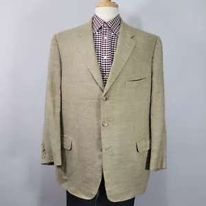 Savile Row London Men's Sport Coat Blazer Surgeon cuff Two Button Beige Size 50R - Picture 1 of 16