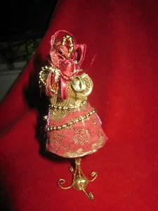 Gold Tone Christmas Ornament Boutique Metal Dressform - Picture 1 of 7