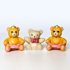 Dollhouse Mini Teddy Bears 1” Figure Lot~3 tiny bear figurine doll toy accessory
