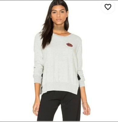 Pam & Gela серый стороне галстук блестящие губы поцелуй пуловер толстовка - Изображение 1 из 4