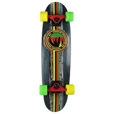 Paradise Skateboard Cruiser Completo Rasta Bark Negro 7.25" x 28.75" Foto 1 de 4