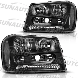 Par de faros para TrailBlazer 2002-2009 lentes transparentes faros de carcasa negros - Imagen 1 de 5
