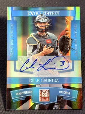 2010 Panini EXTRA EDITION FOIL REFRACTOR AUTO Cole Leonida  284/669 - Image 1 of 3