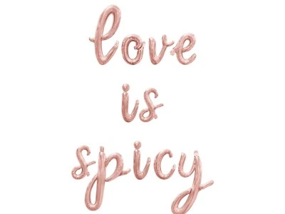 LOVE IS SPICY Cursive Letter 气球横幅 - 单身女郎派对 DIY 装饰 — 第 1/4 张图片