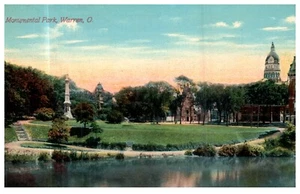 Warren Ohio OH Monumental Park Landscape c.1910 Vintage Postcard - Picture 1 of 3