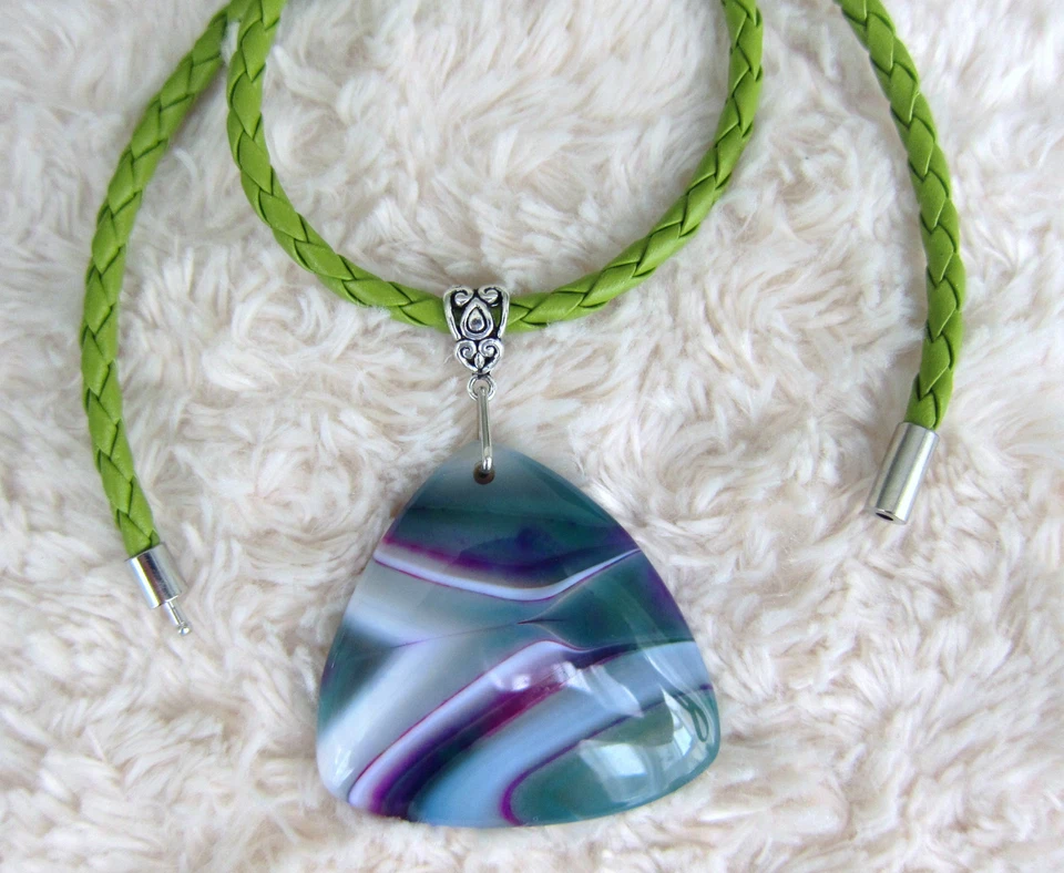 Ágata natural, multicolor de piedras preciosas - colgante.  Foto 1 de 1