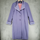MOSHITA COUTURE Purple w/ Pink Lining Jeweled Overcoat Coat - size 10