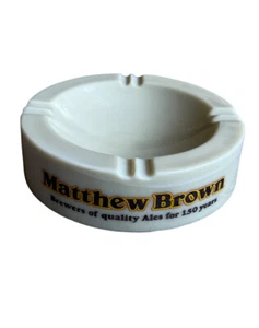 Vintage Matthew Brown Brewery Pub Ashtray Home Bar Man Cave Brush Holder - Picture 1 of 5