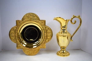 Juego de Ewer y Lavabo Bishop Chapado en Oro, Juego Lavabo #158G + Chalice co. - Imagen 1 de 13