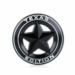 TEXAS STAR EDITION 3" EMBLEM WHITE/BLACK UNIVERSAL STICK for TACOMA TUNDRA TRUCK - Picture 1 of 3