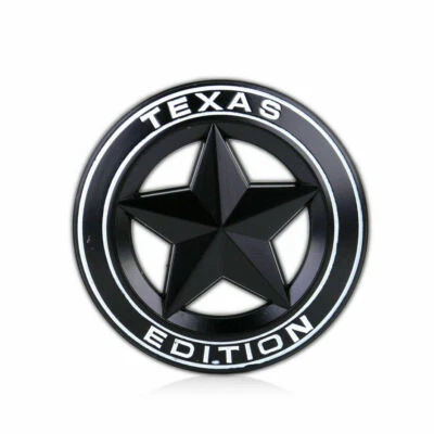 TEXAS STAR EDITION 3" EMBLEMA BRANCO/PRETO BASTÃO UNIVERSAL para TACOMA TUNDRA TRUCK - Imagem 1 de 3
