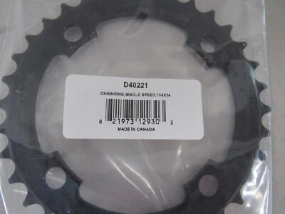 Race Face Single Speed Chainring 104 BCD x 34 Tooth 4 Bolt Made in Canada - Image 1 of 2