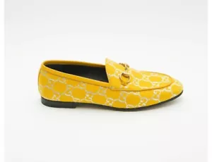 Gucci Womens Jordaan Yellow Horsebit Classic Loafer Size Us 5.5 - Picture 1 of 3