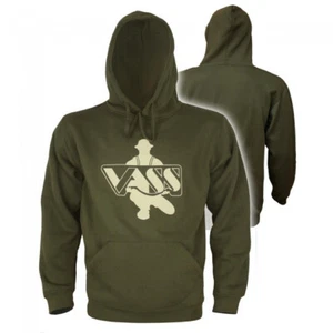 Vass Classic Printed Hoodie Khaki Carp Fishing Hoodies NEW *All Sizes* - Picture 1 of 3