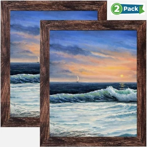 LUCKYLIFE 8x10 Bilderrahmen dunkelbraun - 2er Pack Wand- oder Tischaufsteller - Bild 1 von 8