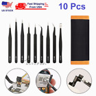 10Pcs ESD Precision Tweezers Set Stainless Steel Tool for Electronics Repair