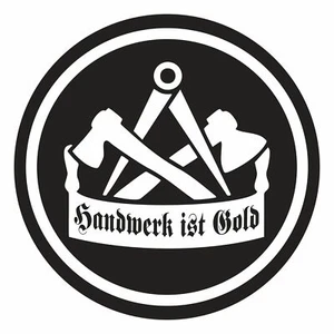 Aufkleber Wetterfest Zimmermann Handwerk ist Gold firma holz firma zunft wappen  - Bild 1 von 3