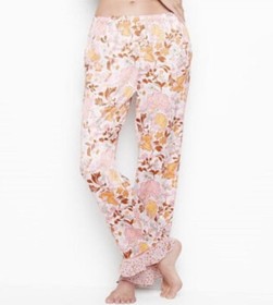 Victoria&rsquo;s Secret Satin Pajama Pants Large After Hours Pockets Silky Floral NWT